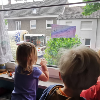 Müllwagen ist immer spannend